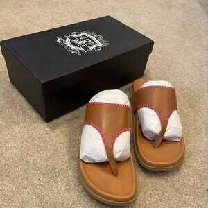 New in Box Anthropologie silent D leather flip flops